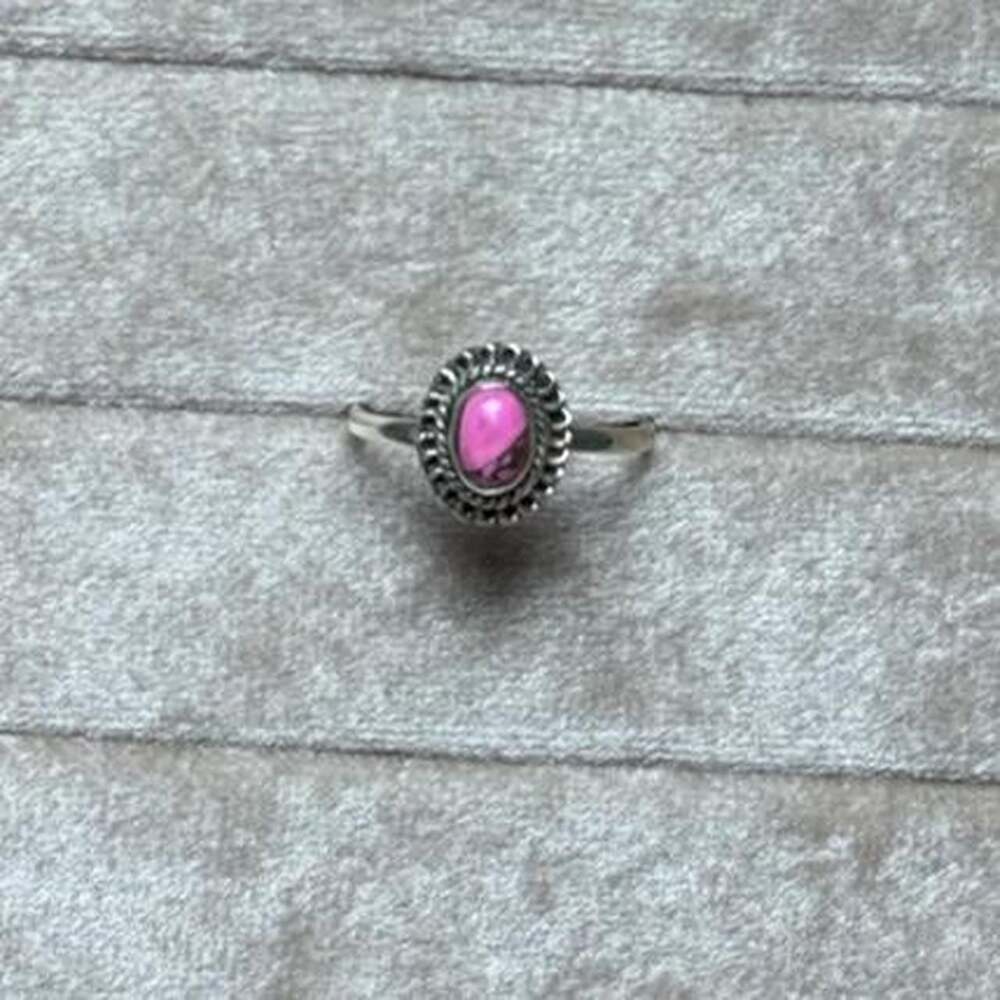 Southwestern Kingman Cotton Candy Turquoise Ring Size 9 Sterling Silver